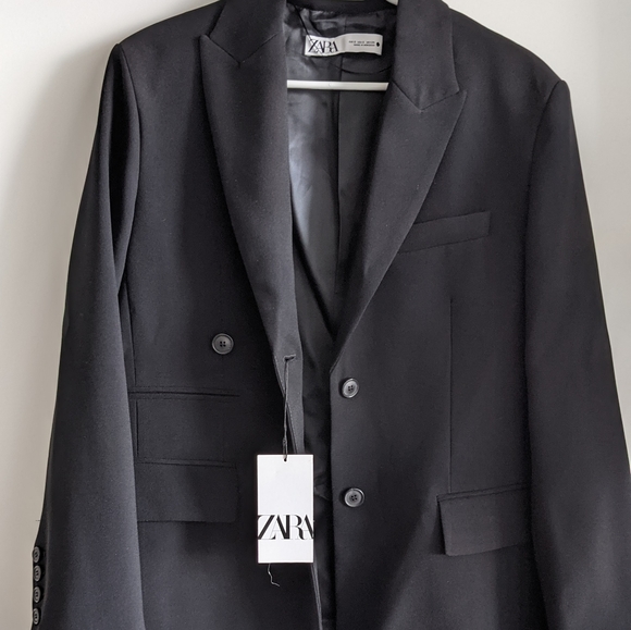 NWT Zara Oversized Saint Effect Black Blazer - Picture 5 of 8